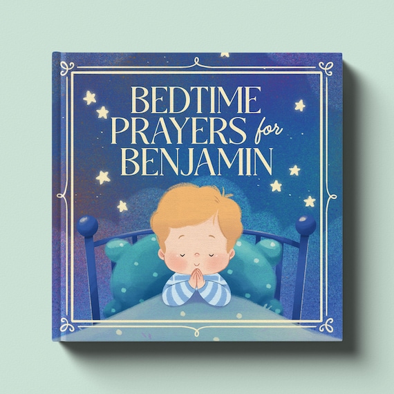 Bedtime Prayers, Baptism Gift, Christening Gift, Personalized Bible Verses, God's Promises, Boy or Girl Baby Dedication Keepsake