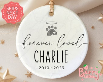 Personalized Dog Christmas Ornament - Personalized Cat Ornament - Custom Dog, Cat Name Christmas Ornament - Pet Memorial Ornament OR-0388