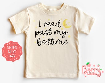 I Read Past My Bedtime Funny Baby Reveal Shirt - Retro, Vintage Baby, Toddler Shirt - Natural Shirt - Funny Tee Gift BRY-0577