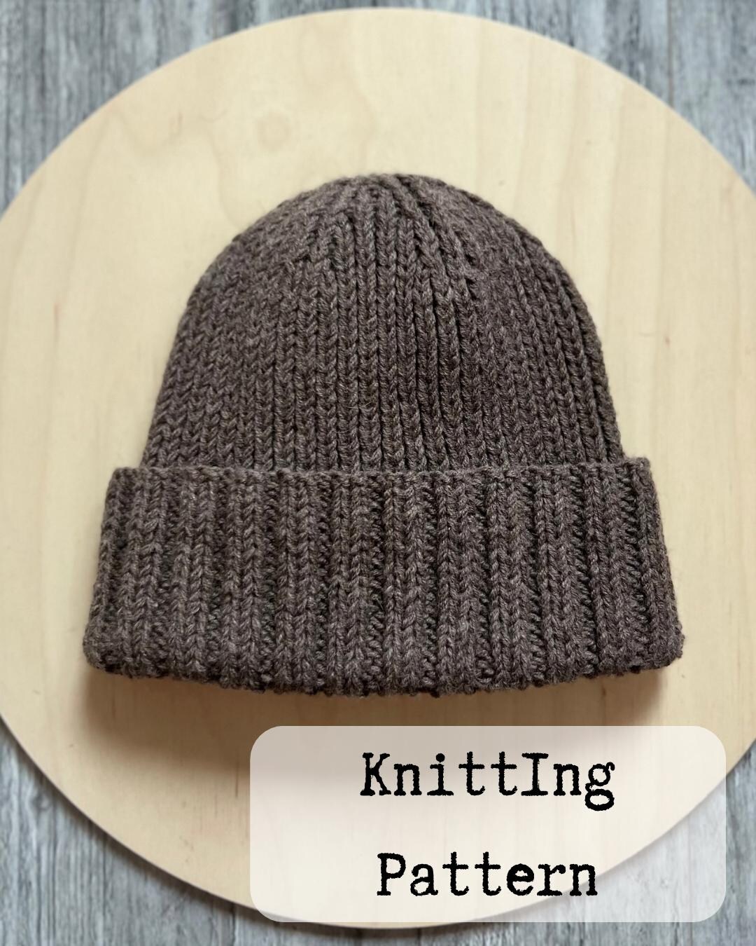 Knit Beanie Pattern PDF | Easy Chunky Hat on Dpns | Beginner - Etsy