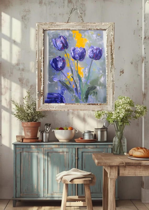 Vibrant Purple Tulips Abstract Art Download