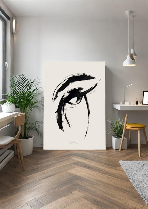 Dynamic expression Eye: Abstract Brushstroke Art" - Digital Art print