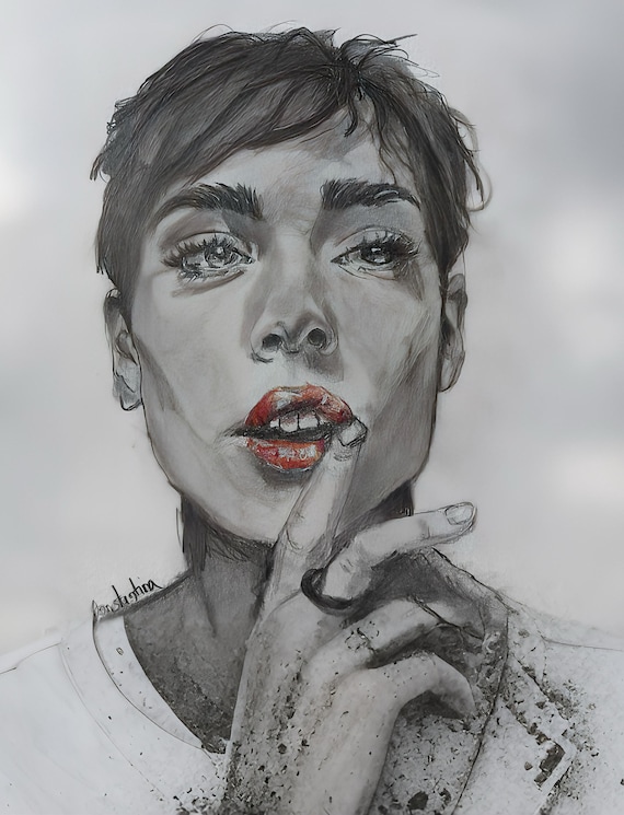 Lost in Pencil and charcoal: A Portrait of Beauty