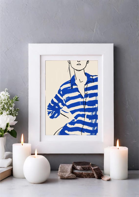 Striped Shirt Illustration - Minimalist Art Print