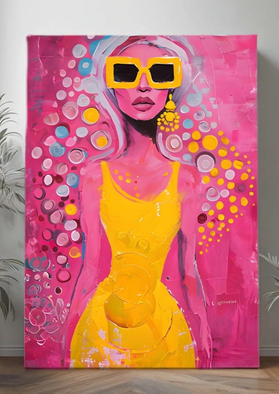 Abstract Woman in Yellow Dress