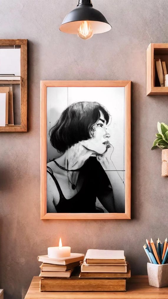 Pencil and charcoal: A Portrait of Beauty