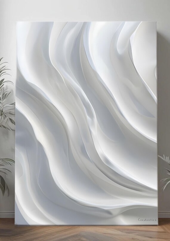 Serene Waves - Minimalist Abstract Digital Art Print