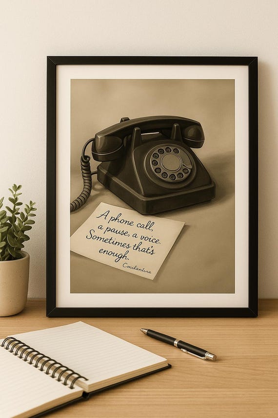 Vintage Rotary Phone Printable Wall Art | Neutral Downloadable Poster in 5 Sizes