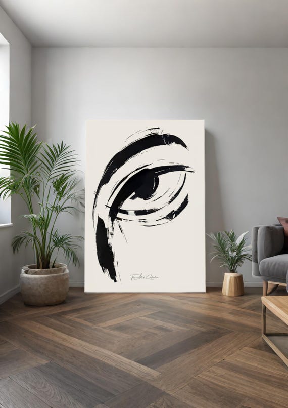 Dynamic Eye: Abstract Brushstroke Art" - Digital Art print