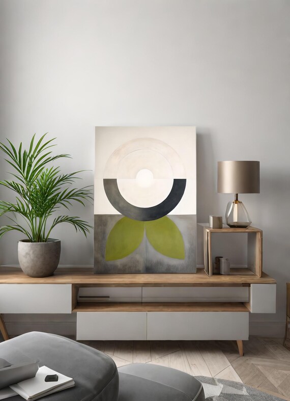 Minimalist Geometric Circle Art - Neutral Tones | Digital Download