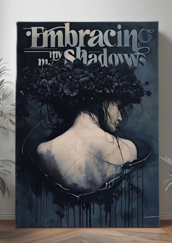 Embracing My Shadows – Digital Art Print for Self-Reflection and Healing
