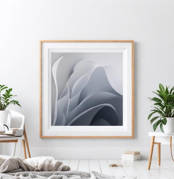 Dynamic Waves: Abstract Black and White Printable Art