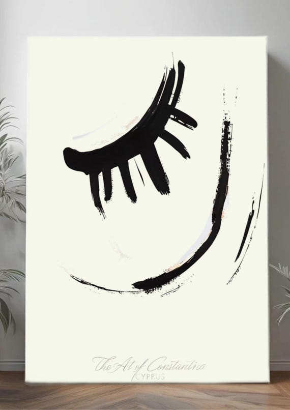 Eyelash Elegance: An Abstract Ink Representation - Digital Art print