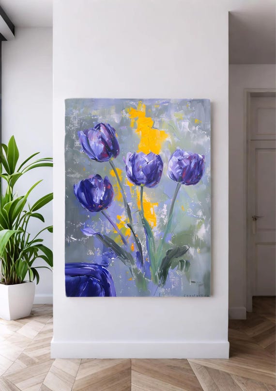 Vibrant Purple Tulips Abstract Art Download