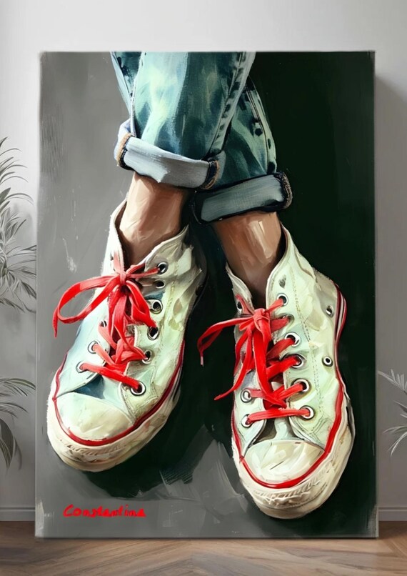 Vibrant Canvas Sneakers - Artistic Print