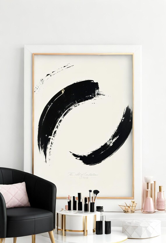 Dynamic Brushstrokes : Abstract Brushstroke Art" - Digital Art print