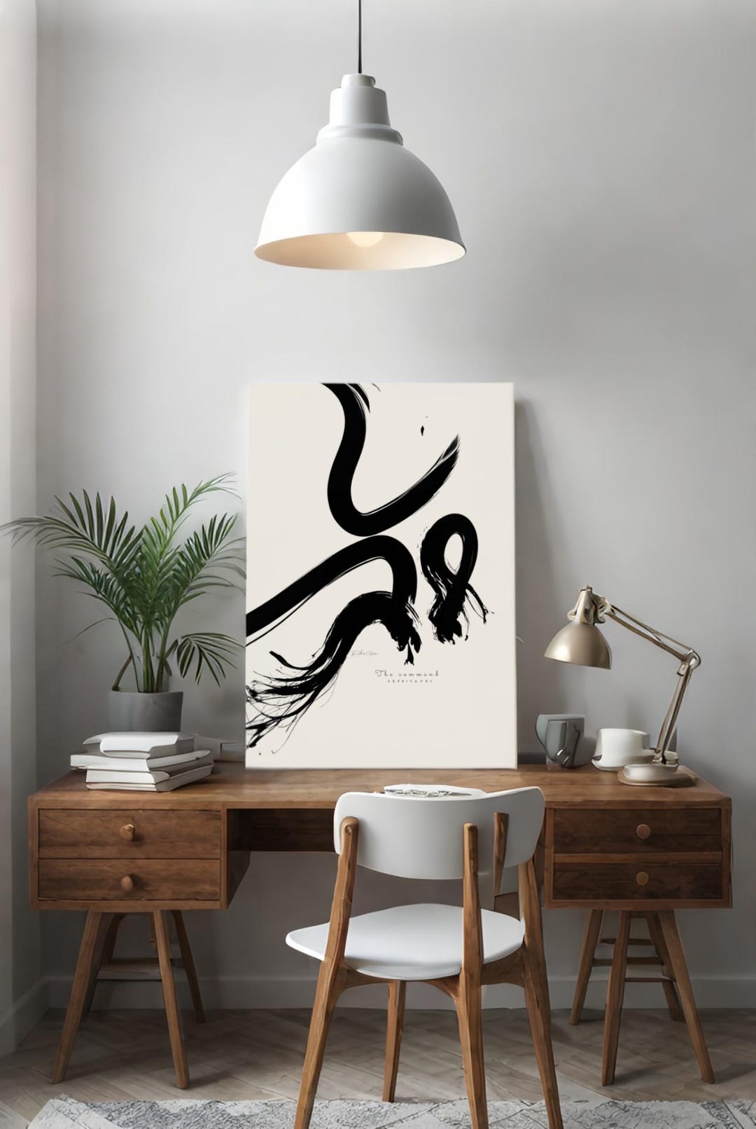 Black Brushstroke Abstract Art Print - Modern Minimalist Decor (digital ...