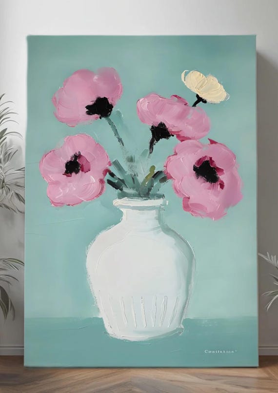 Delicate Serenade: Floral Elegance in Teal