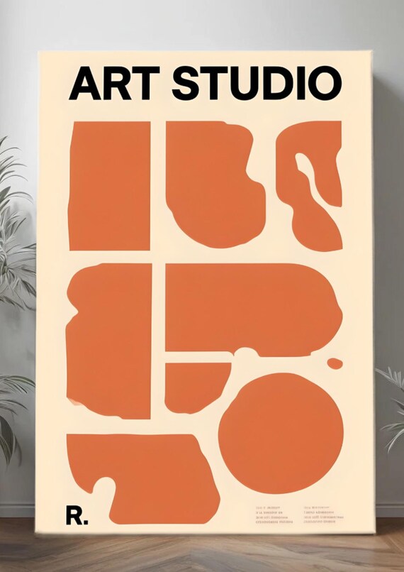 Modern Abstract ART STUDIO Poster - Minimalist Organic Design
