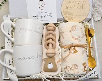 New Parents Gift Box,Gender Neutral Gift,New Baby Gift,Gender Reveal Gift,Pregnancy Gift, Mom And Baby Gift Set With Blanket,Postpartum Gift
