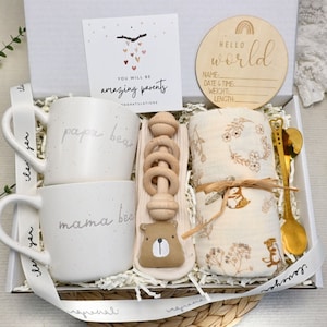 New Parents Gift Box,Gender Neutral Gift,New Baby Gift,Gender Reveal Gift,Pregnancy Gift, Mom And Baby Gift Set With Blanket,Postpartum Gift