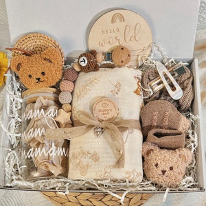 Zestaw upominkowy dla mamy i dziecka z kocem, prezent dla nowej mamy, prezent dla ciąży, prezent na baby shower, koszyk dla dziecka, prezent dla nowej mamy, prezent poporodowy dla nowej mamy