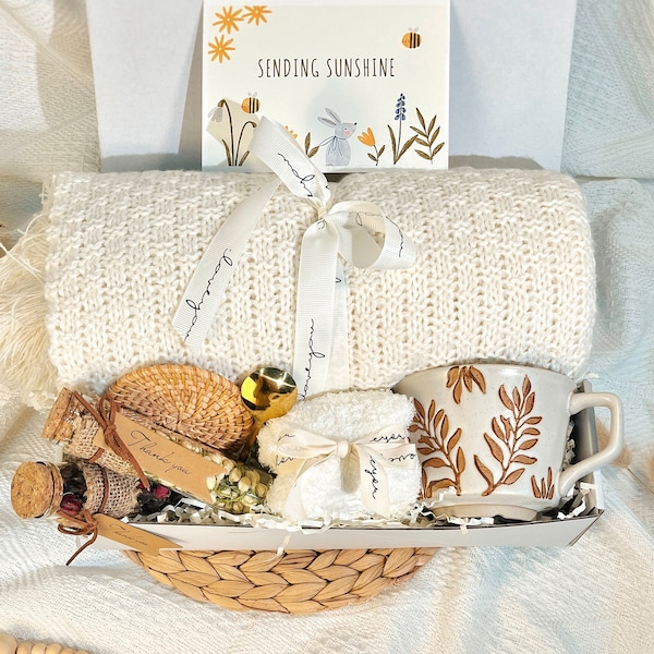 Confezione regalo per la festa della mamma, confezione regalo Hygge per la mamma, set regalo per l'invio di sole, cesto regalo di simpatia, confezione regalo per lei, regalo Bestie