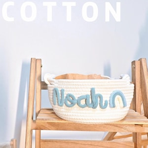 Benutzerdefinierte Baby Korb Seil Baumwolle für Babyparty, individuelles Baby Geschenk, geschlechtsneutraler Baby Geschenkkorb, Baby-Dusche-Geschenk, Kinderzimmer Lagerung, MAMA Tasche