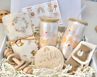 New Parents Gift Box,Gender Neutral Gift,New Baby Gift,Gender Reveal Gift,Pregnancy Gift, Mom And Baby Gift Set With Blanket,Postpartum Gift