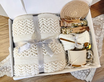 Hygge Gift Box, Cozy Blanket, Tea, Coffee Mug, Sunshine Gift