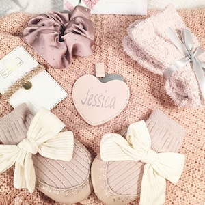 Elegant Gift Basket for Women,Cozy Gift Box with Blanket,Socks,Hair Tie,New Mom Gift Box,NewBaby Girl Gift Box,Gift for Her for Any Occasion