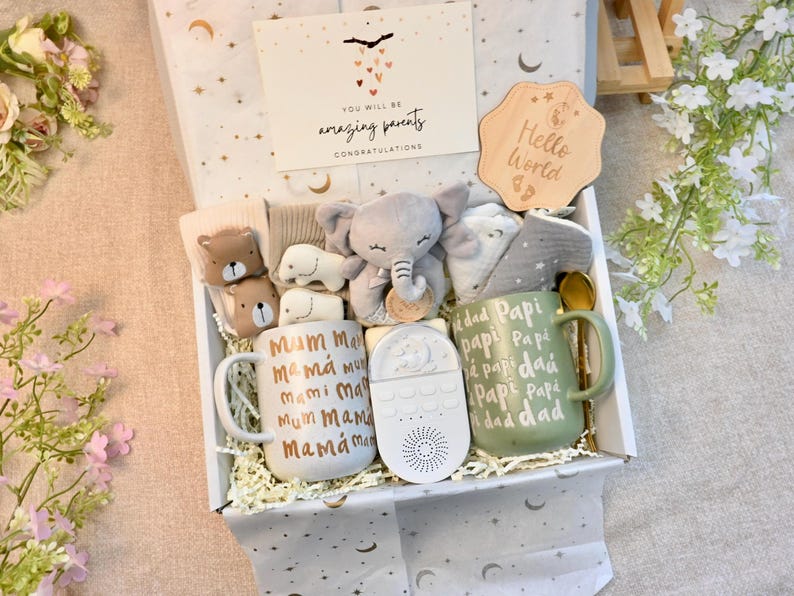New Parents Gift Box With Baby Music Night Light,gender Neutral Gift ...