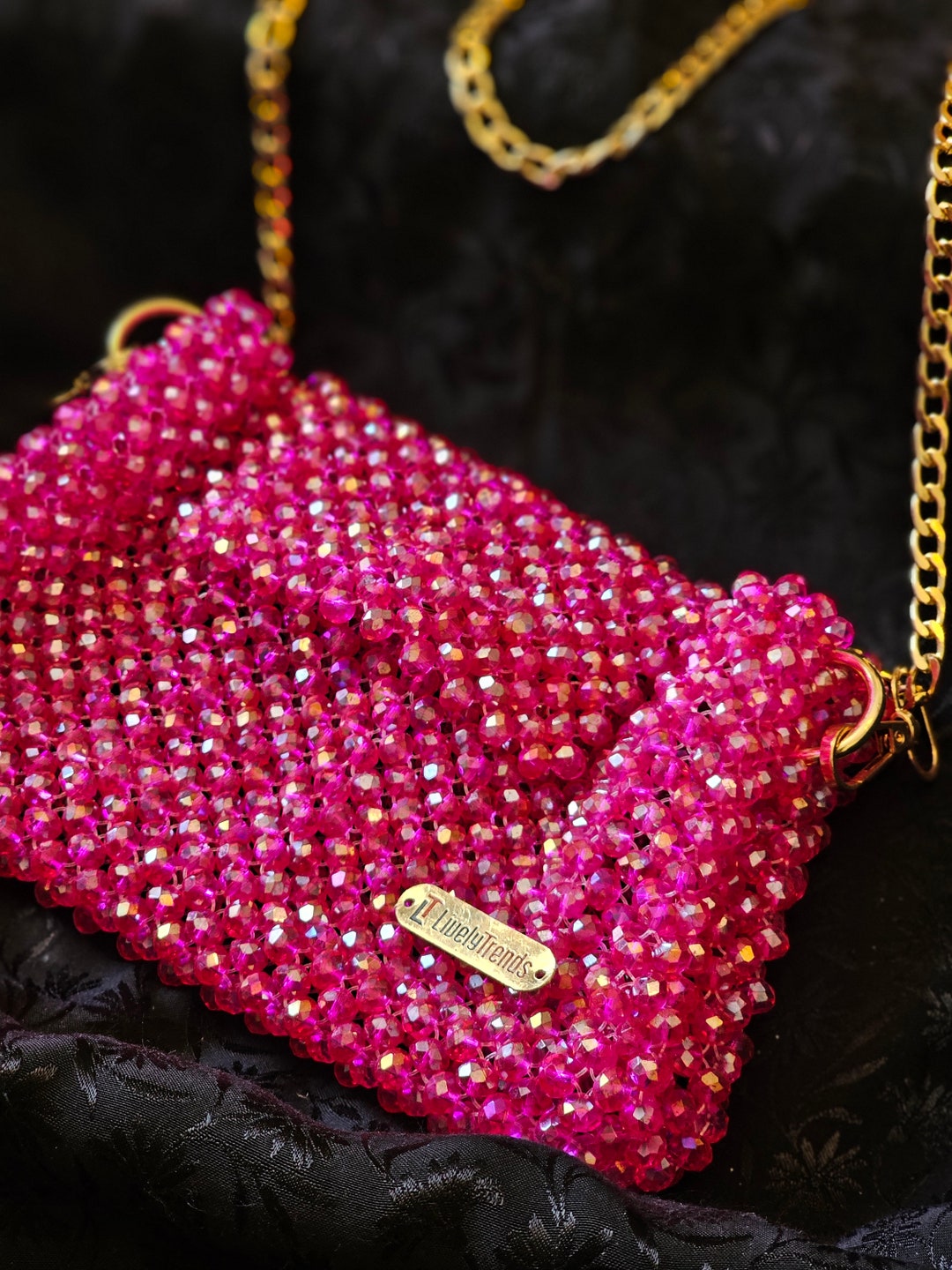 CRYSTAL-EMBELLISHED CAGE HANDBAG