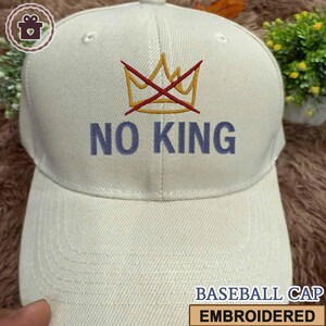 Embroidered No Kings Hat, No Kings In America Hat, Patriotic Hat, Protest Hat, Political Hat, Pro Democracy, Anti Trump Hat, Democracy Hat