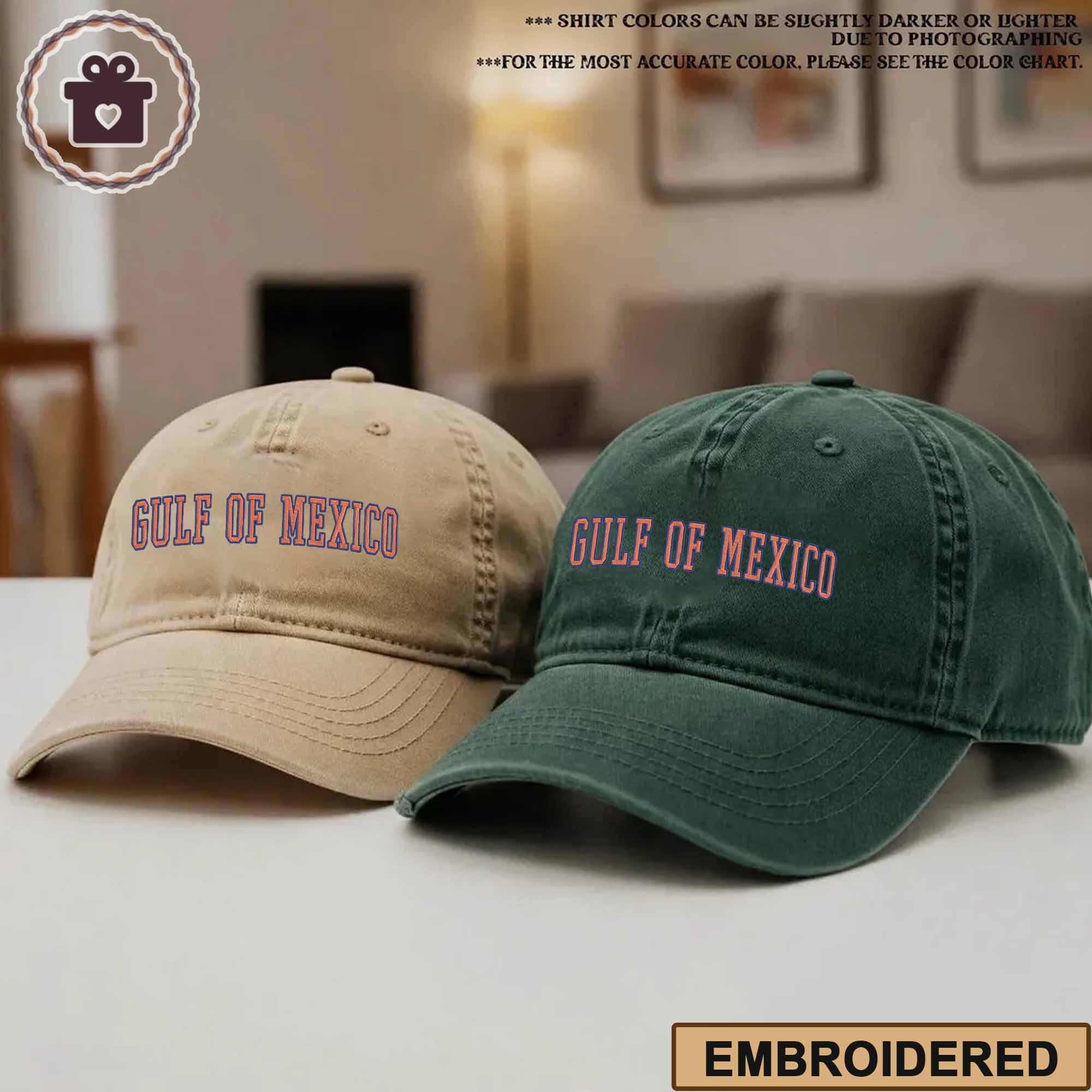 Gulf Of Mexico Est 1550 Embroidered Baseball Cap, Anti Trump Embroidery Hat,Political Protest Hat, Not My President Cap, Gift for Democrats