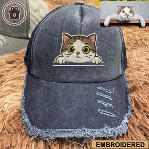 Custom EMBROIDERED Pet Hat Using Pet Photo Personalized Dog Hat, Chibi Hat, Custom Pet Cap Dog Hat Custom Dog Trucker Cap Dog, Mom Hat