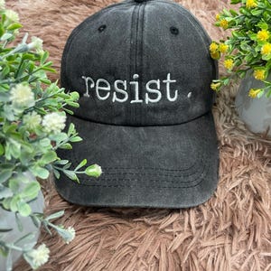 Resist Embroidered Hats FDT Democrat Gift, Political Protest Resist Cap, Leftist Anti-MAGA Liberal Progressive Hat