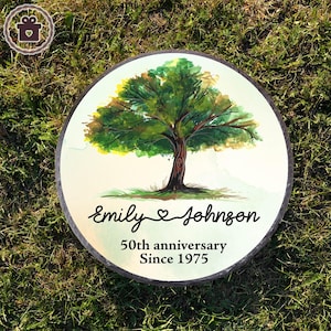 Anniversary Garden Stone, Personalized Wedding Gift, Stone Anniversary Present for Couples