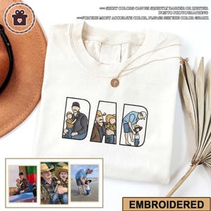 Dad Portrait Custom Embroidered, Custom Dad Embroidered Sweatshirt, Portrait From Photo Embroidered Shirt, Custom Dad Hoodie, Gifts For Dad