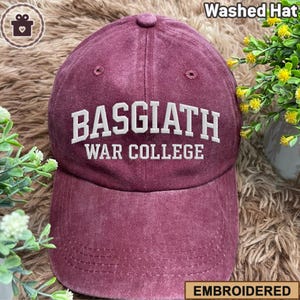 Embroidered Basgiath War College Washed Hat, Fourth Wing Embroidered Hat, Xaden Riorson, Dragon Rider Hat, Romantasy Reader Bookish Gift Cap