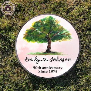 Anniversary Garden Stone, Personalized Wedding Gift, Stone Anniversary Present for Couples