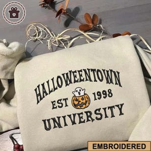 Embroidered Halloweentown Est 1998 Sweatshirt, Halloweentown University, Retro Halloweentown Sweatshirt, Fall Sweatshirt, Halloween Shirt