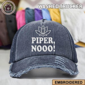Piper No White Lotus Embroidered Hat, tsunami, buddishm no Hilarious Internet Meme Cap, white lotus fan gift