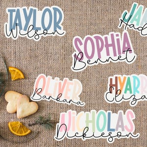 Custom Name Sticker Personalized First and Last Name Sticker Customized Colorful Name Gift Tag Label School for Laptop Kindle Gift Bag