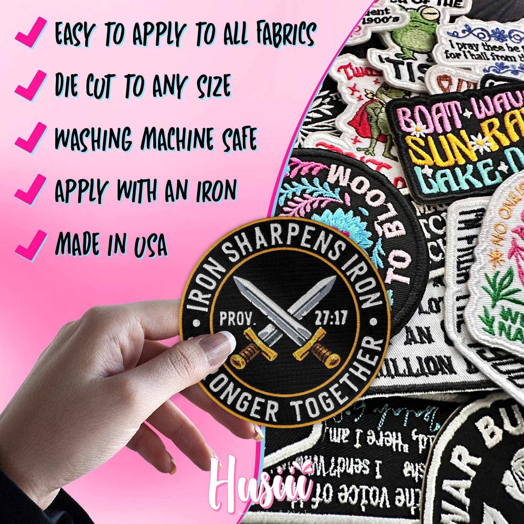 Iron Sharpens Iron Patch, Proverbs 27 17 Bible Verse Christian Faith ...
