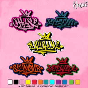 Custom Graffiti Name Decal Sticker, Personalized Graffiti Name Decal Graphics, Personalized Graffiti Name Decal Graphics for Boys Girls