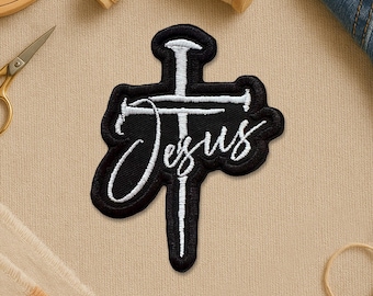 Patch croix de Jésus, foi chrétienne, dieu religieux, versets bibliques, patchs de broderie pour vêtements, vestes, sacs à dos, cadeaux, jeans, sacs