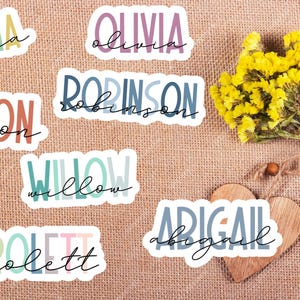 Perszonalized Name Sticker Custom 2 Lines Text Create Your Own Text Sticker Label Name Colorful Gift Tag School for Laptop Kindle Gift Bag