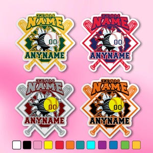 Custom Softball Baseball Sports Mom Sticker, Personalized All Stars Baseball Team Name Helmet Decal Waterproof Vinyl for Water Bottle Laptop
