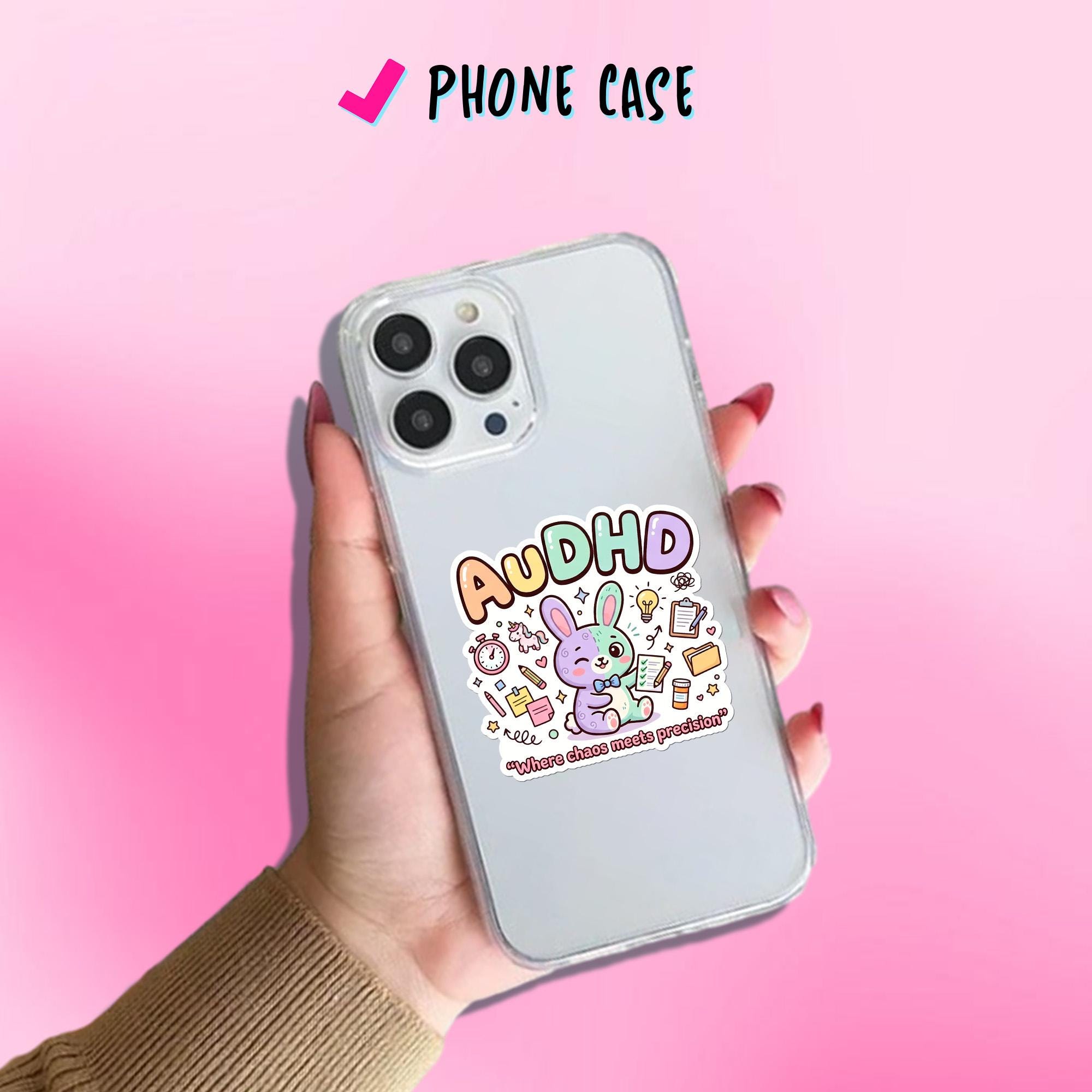Audhd Where Chaos Meets Precision Sticker, Neurodiversity Mental Health ...